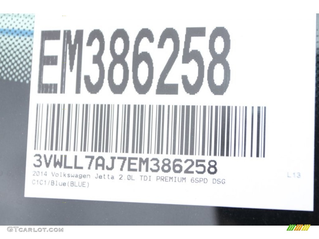 2014 Jetta TDI Sedan - Tempest Blue Metallic / Cornsilk Beige photo #33