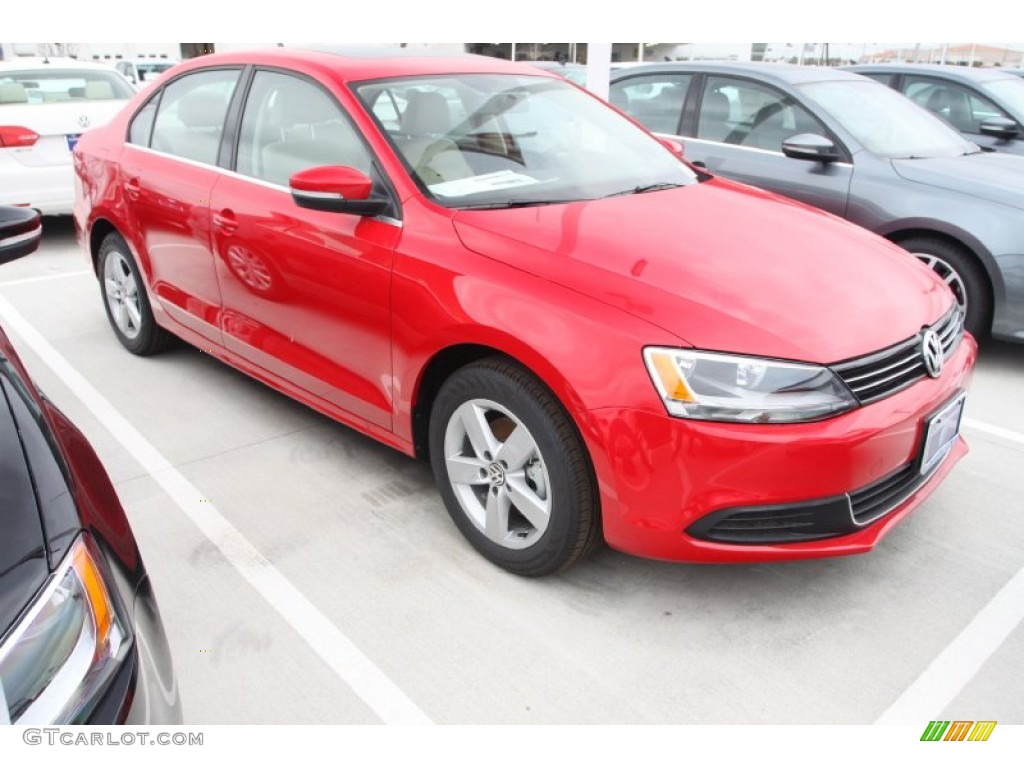 2014 Jetta TDI Sedan - Tornado Red / Cornsilk Beige photo #1