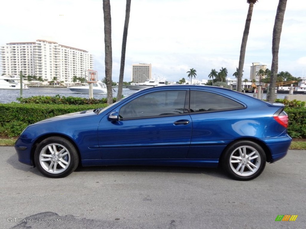 Orion Blue Metallic 2002 Mercedes-Benz C 230 Kompressor Coupe Exterior Photo #90220469