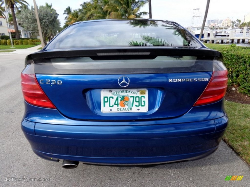 2002 C 230 Kompressor Coupe - Orion Blue Metallic / Oyster photo #8