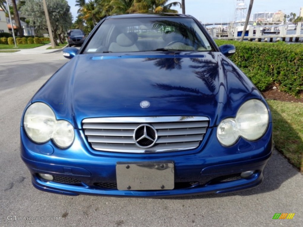 Orion Blue Metallic 2002 Mercedes-Benz C 230 Kompressor Coupe Exterior Photo #90220814