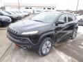 2014 Brilliant Black Crystal Pearl Jeep Cherokee Trailhawk 4x4  photo #2