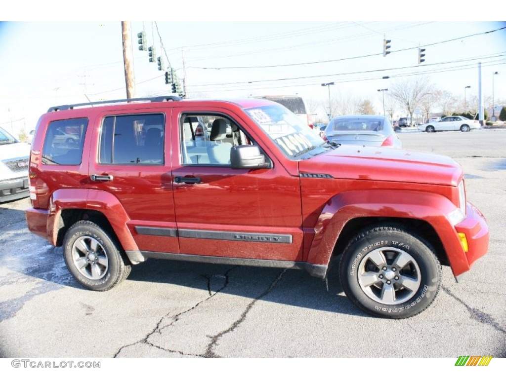 2008 Liberty Sport 4x4 - Red Rock Crystal Pearl / Pastel Slate Gray photo #4