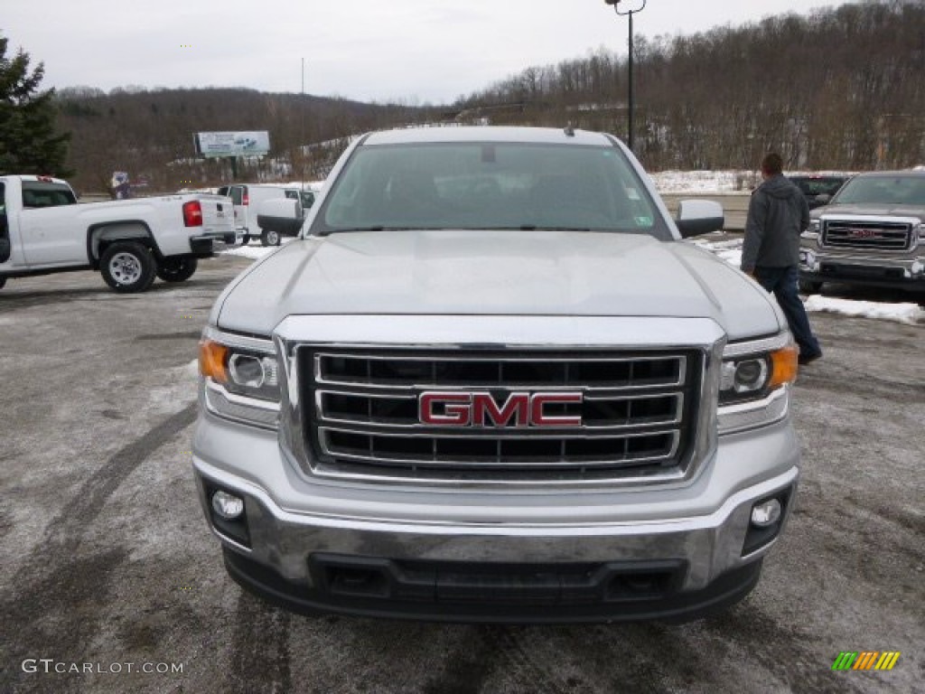 2014 Sierra 1500 SLE Double Cab 4x4 - Quicksilver Metallic / Jet Black photo #2