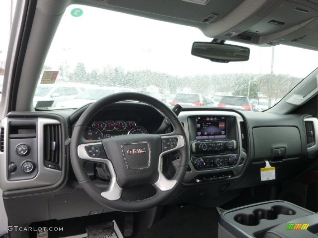 2014 Sierra 1500 SLE Double Cab 4x4 - Quicksilver Metallic / Jet Black photo #12