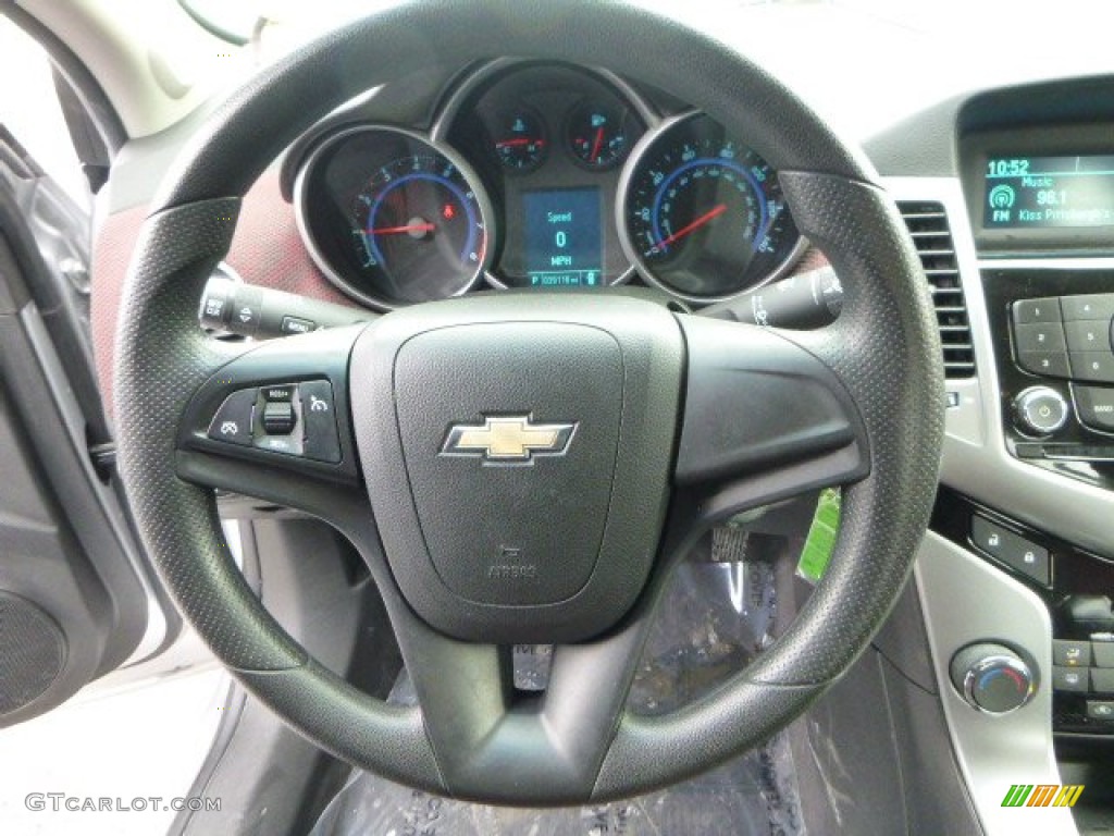 2012 Chevrolet Cruze LT Jet Black/Sport Red Steering Wheel Photo #90235319