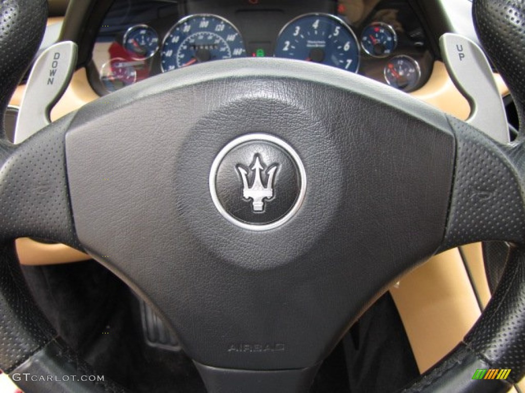 2006 Maserati GranSport Coupe Beige Steering Wheel Photo #90237980