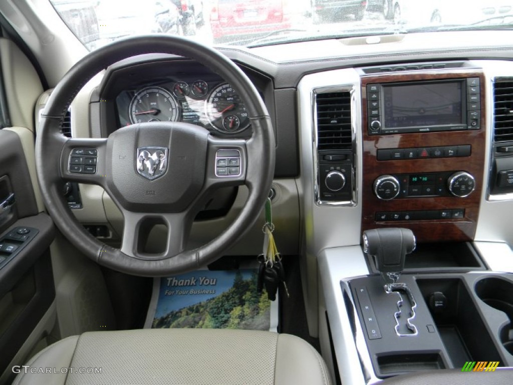 2012 Ram 1500 Laramie Crew Cab 4x4 - Bright White / Light Pebble Beige/Bark Brown photo #12