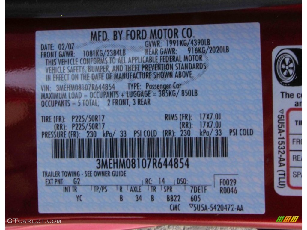 2007 Milan V6 Premier - Vivid Red Metallic / Camel photo #20