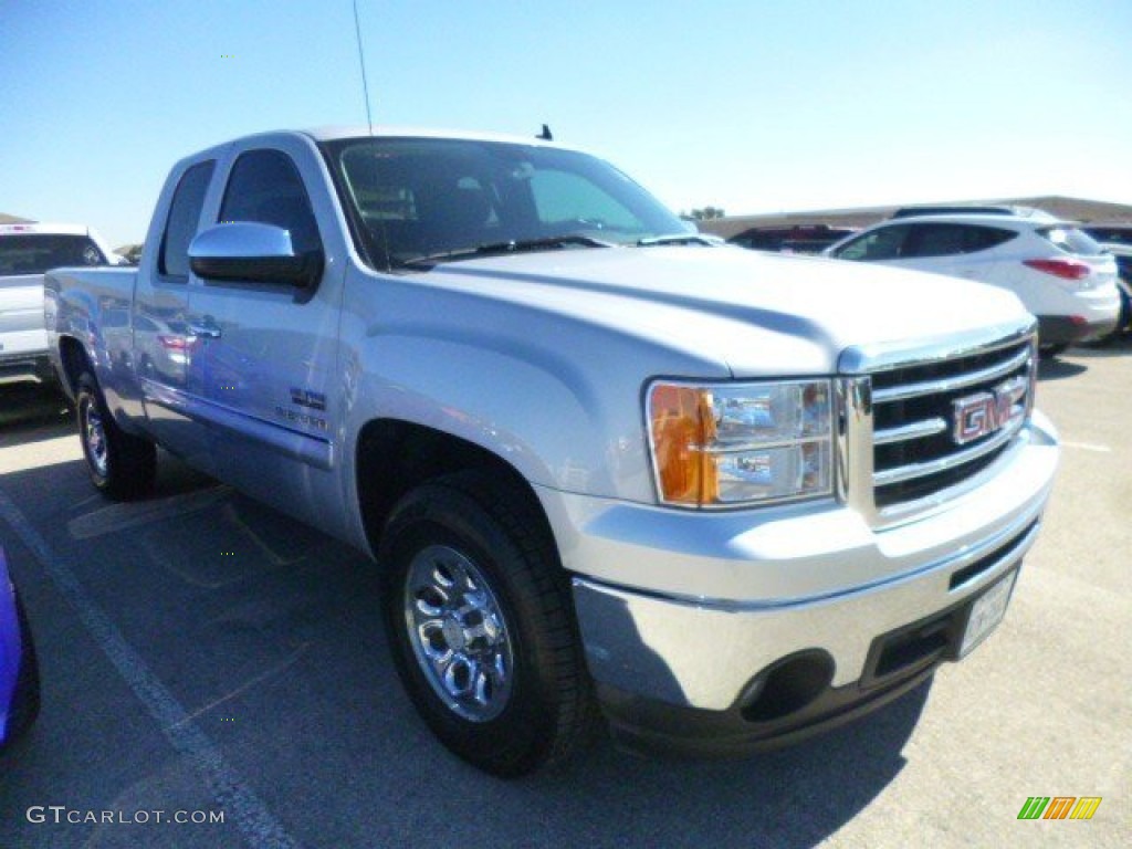 2013 Sierra 1500 SLE Extended Cab - Quicksilver Metallic / Ebony photo #3