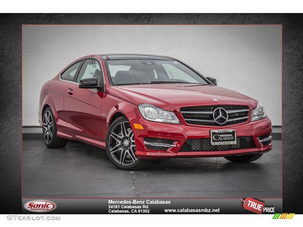 2014 C 250 Coupe - Mars Red / Black/Red Stitch w/DINAMICA Inserts photo #1