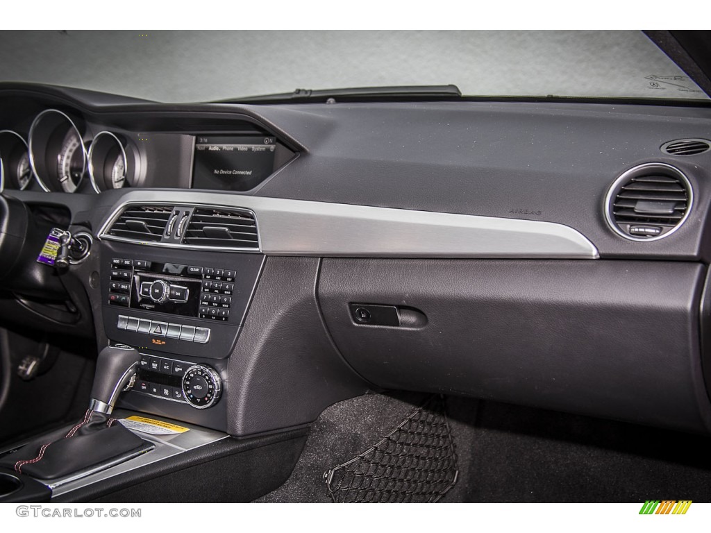 2014 Mercedes-Benz C 250 Coupe Black/Red Stitch w/DINAMICA Inserts Dashboard Photo #90242178