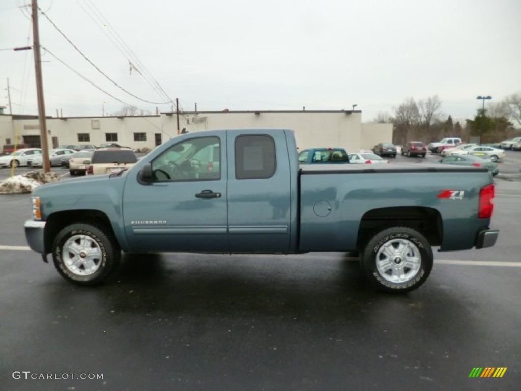 Blue Granite Metallic 2012 Chevrolet Silverado 1500 LT Extended Cab 4x4 Exterior Photo #90242451