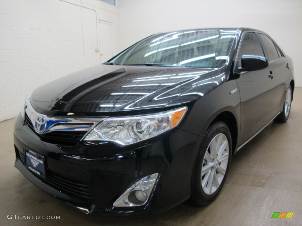 2013 Camry Hybrid XLE - Attitude Black Metallic / Light Gray photo #3