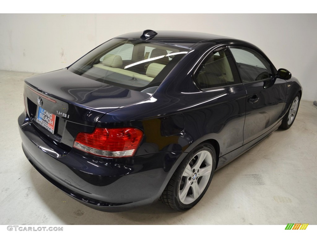 2009 1 Series 128i Coupe - Monaco Blue Metallic / Savanna Beige/Black Boston Leather photo #4