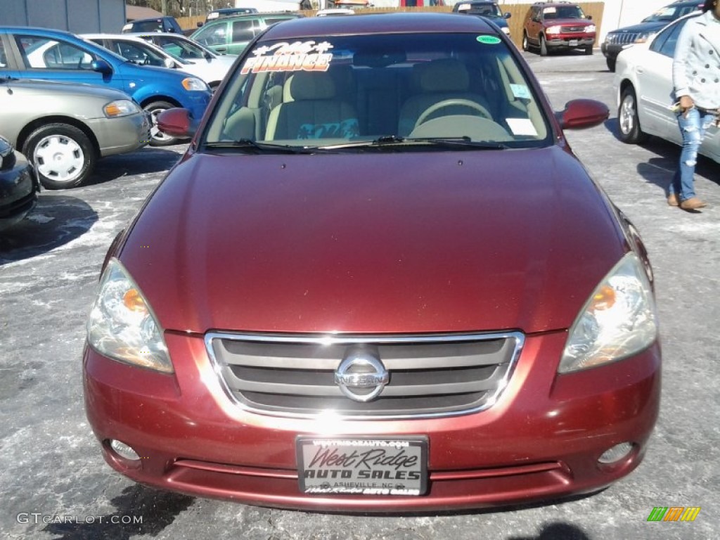 2002 Altima 3.5 SE - Nouveau Ruby / Blond Beige photo #2