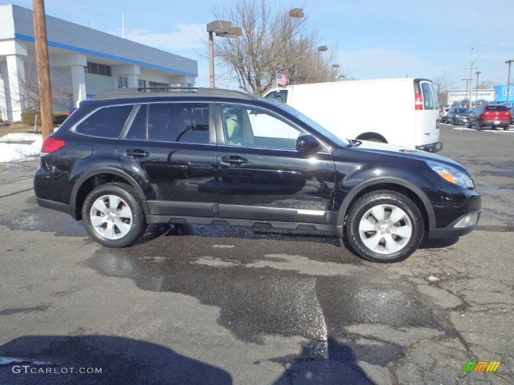 2011 Outback 2.5i Premium Wagon - Crystal Black Silica / Warm Ivory photo #4