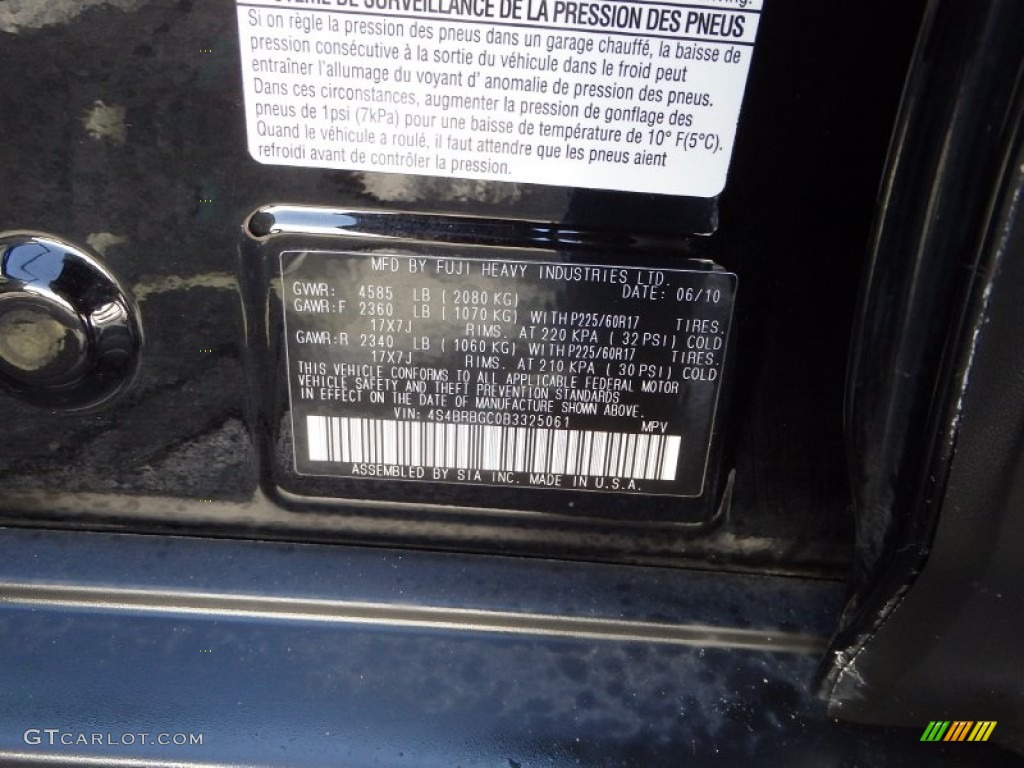 2011 Outback 2.5i Premium Wagon - Crystal Black Silica / Warm Ivory photo #28