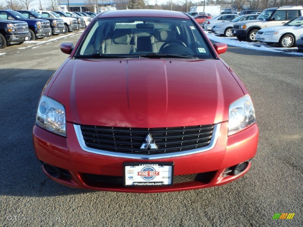 2009 Galant ES - Rave Red Pearl / Medium Gray photo #2