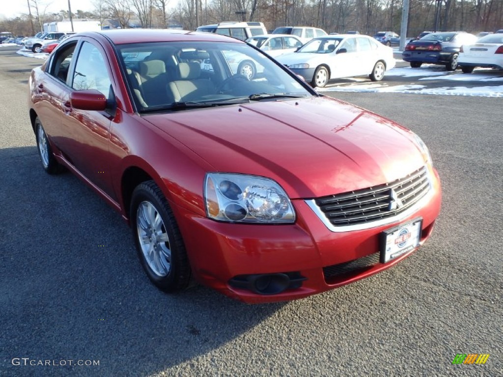 2009 Galant ES - Rave Red Pearl / Medium Gray photo #3