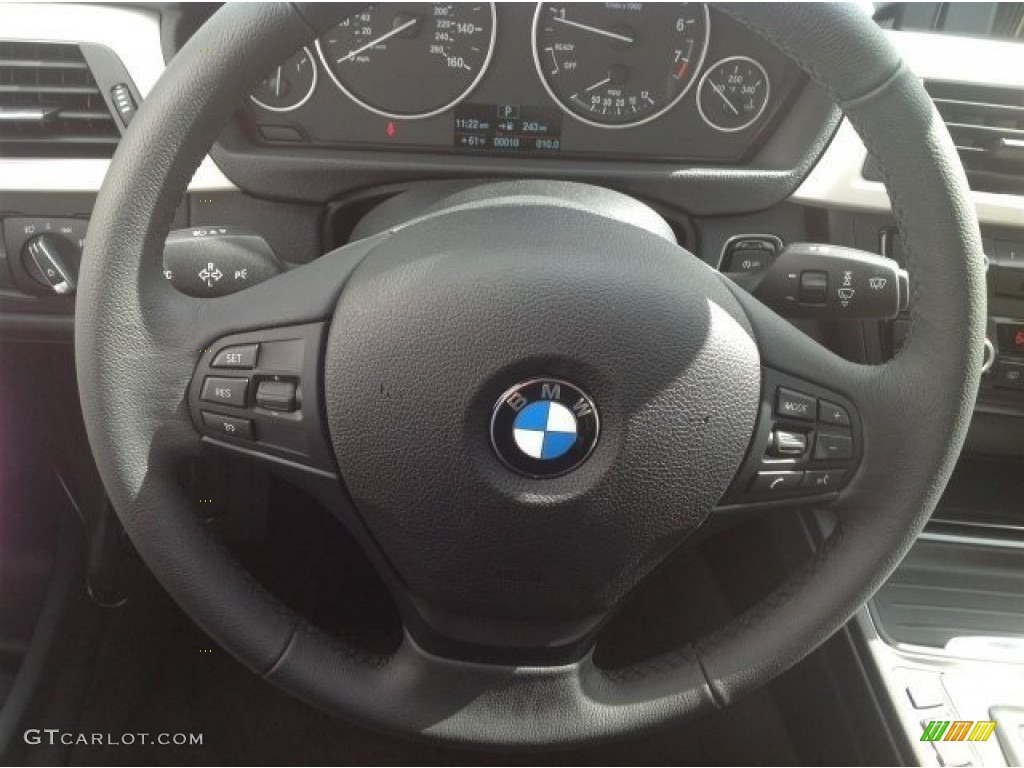 2014 BMW 3 Series 320i xDrive Sedan Black Steering Wheel Photo #90256005