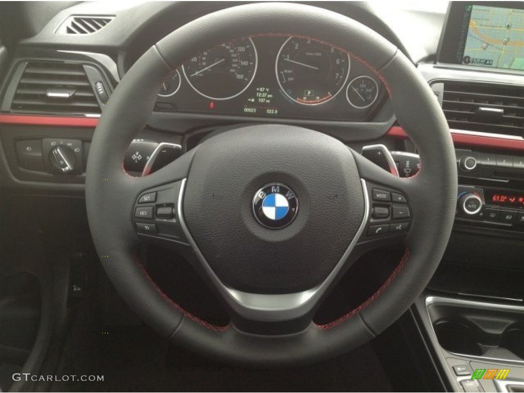 2014 BMW 4 Series 428i Coupe Black Steering Wheel Photo #90256179