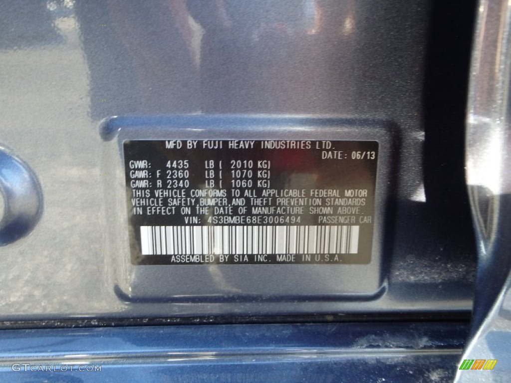 2014 Legacy 2.5i Premium - Twilight Blue Metallic / Black photo #27