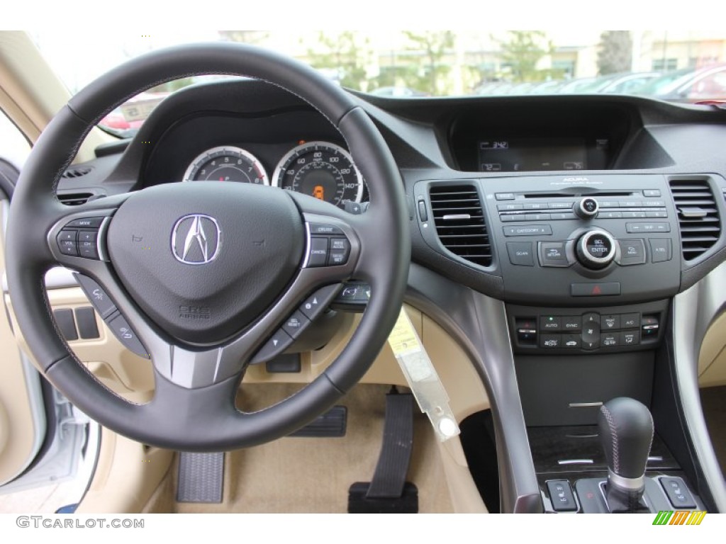 2014 Acura TSX Sedan Parchment Dashboard Photo #90259298