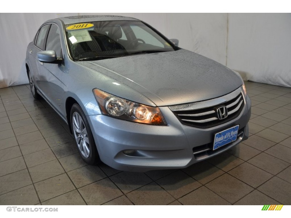 2011 Accord EX-L V6 Sedan - Celestial Blue Metallic / Black photo #1