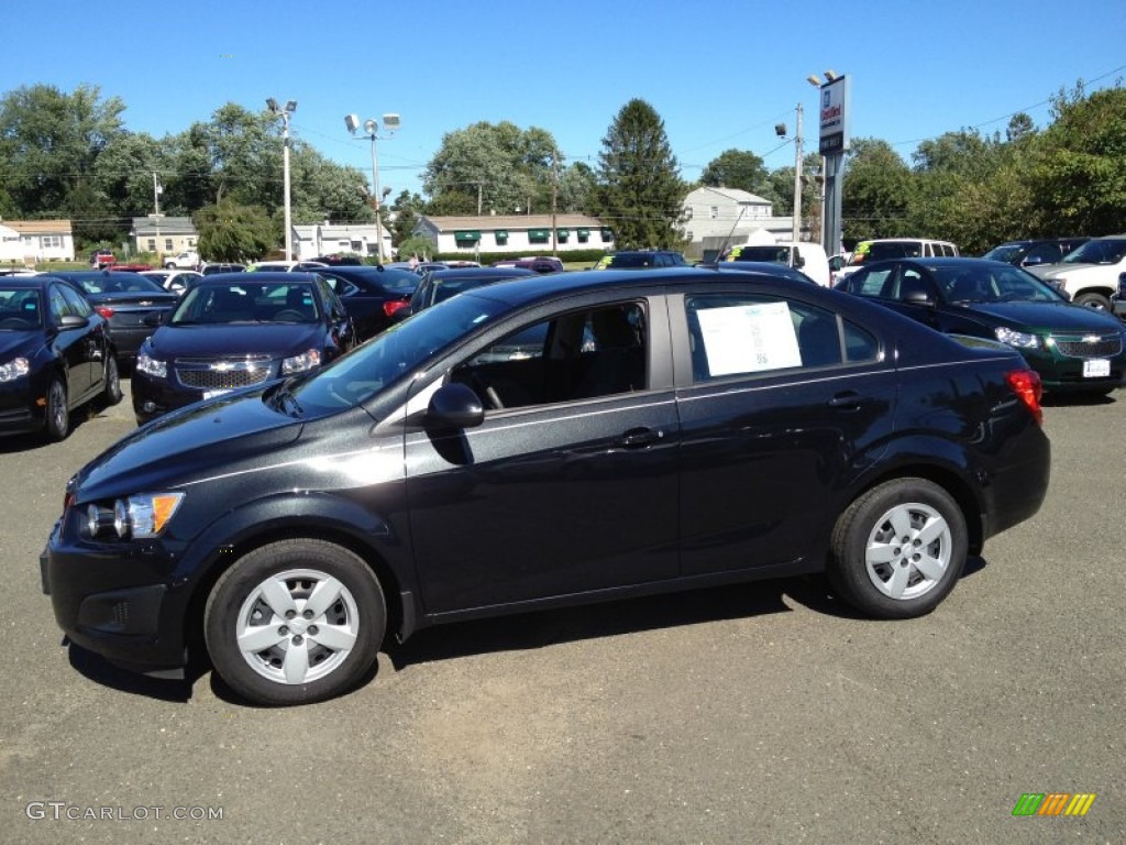 Black Granite Metallic 2013 Chevrolet Sonic LS Sedan Exterior Photo #90265941