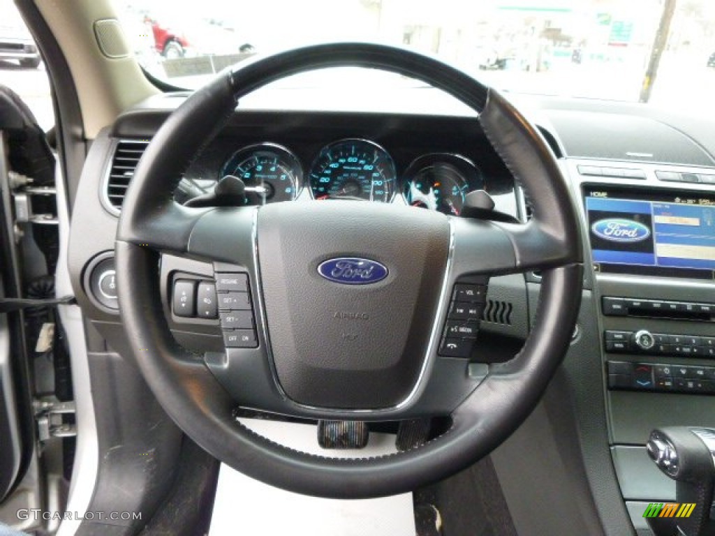 2010 Ford Taurus Limited AWD Charcoal Black Steering Wheel Photo #90280114