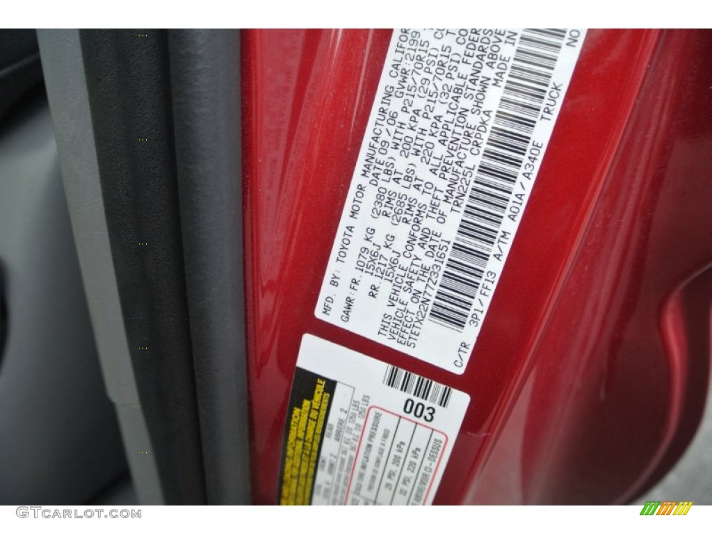 2007 Tacoma Access Cab - Impulse Red Pearl / Graphite Gray photo #7