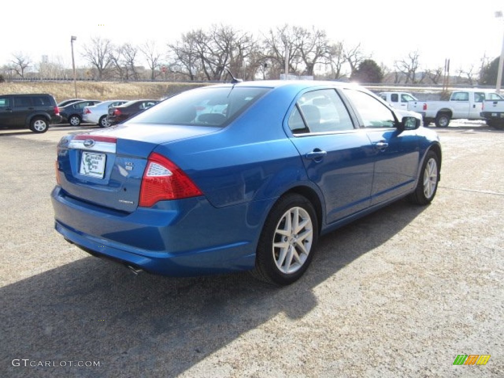 2012 Fusion SEL V6 AWD - Blue Flame Metallic / Medium Light Stone photo #3