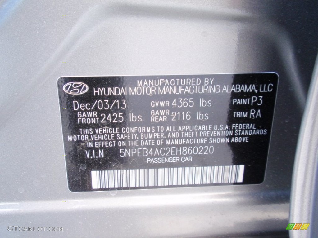 2014 Sonata GLS - Harbor Gray Metallic / Gray photo #32