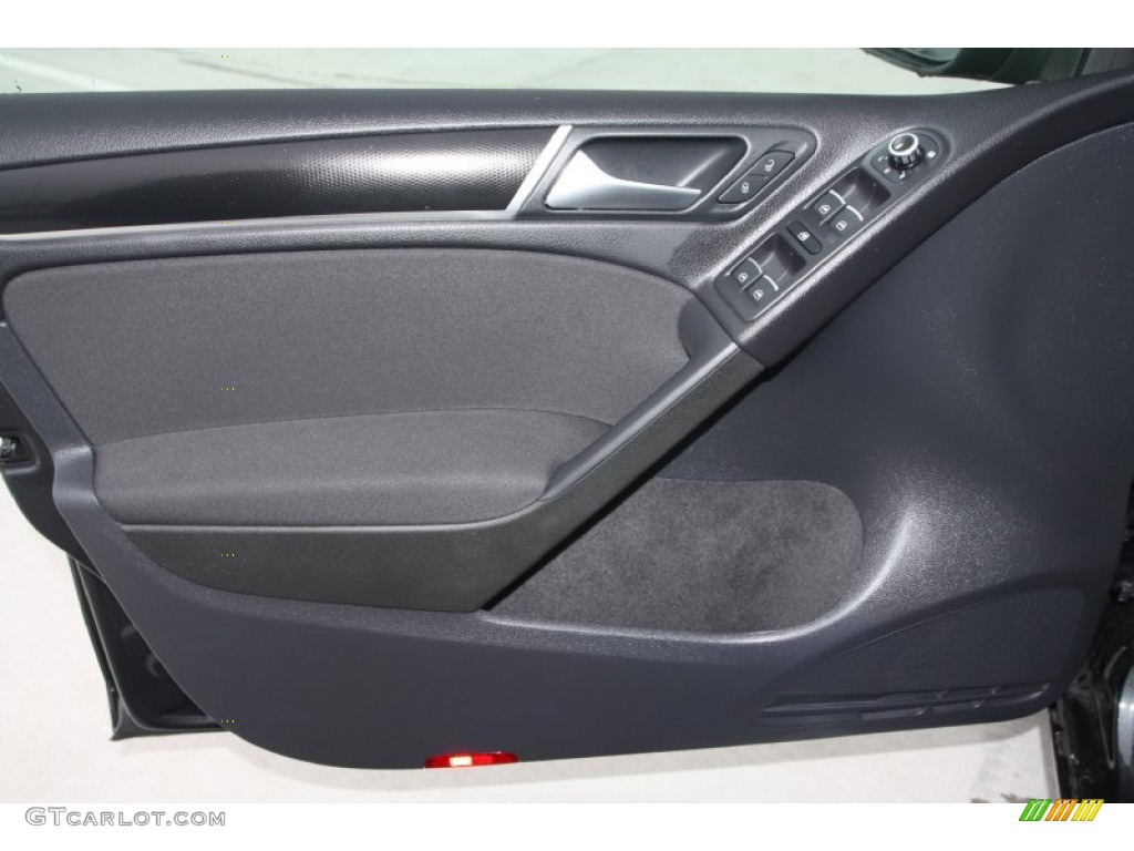 2014 Volkswagen GTI 4 Door Wolfsburg Edition Intelagos Plaid Cloth Door Panel Photo #90287323