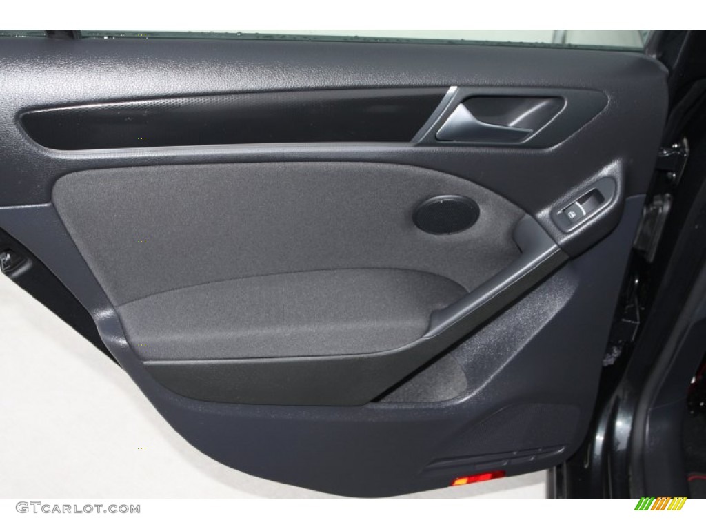 2014 Volkswagen GTI 4 Door Wolfsburg Edition Intelagos Plaid Cloth Door Panel Photo #90287617
