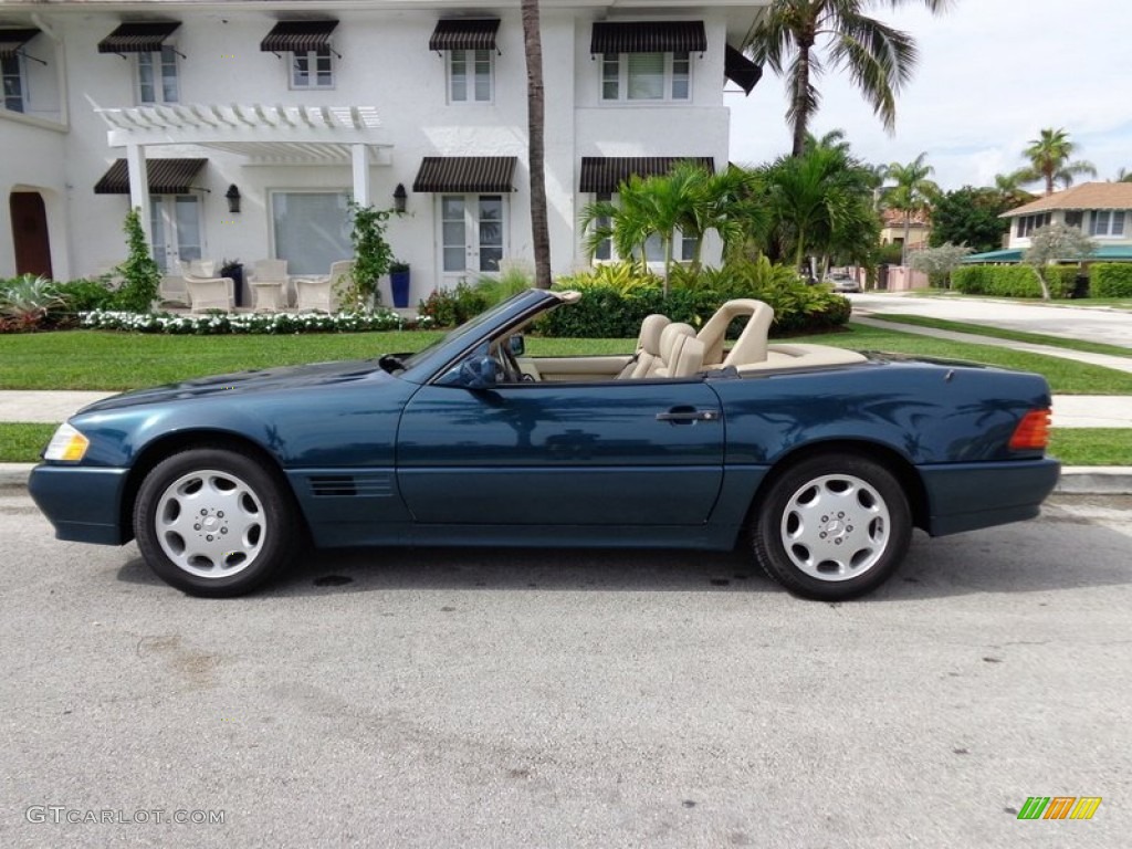 Brilliant Emerald Green Metallic 1995 Mercedes-Benz SL 320 Roadster Exterior Photo #90288916