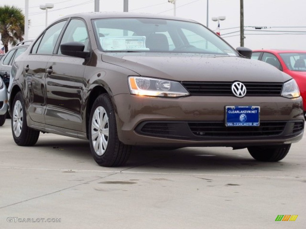 2014 Jetta S Sedan - Toffee Brown Metallic / Latte Macchiato photo #1