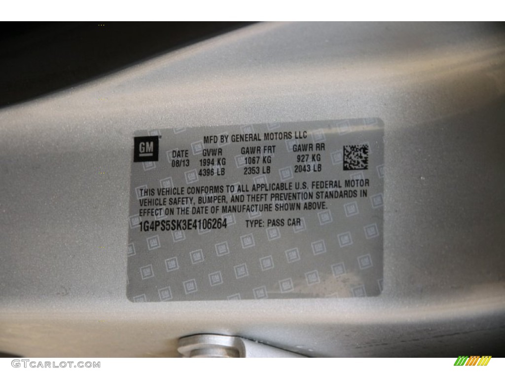 2014 Buick Verano Leather Info Tag Photo #90292630
