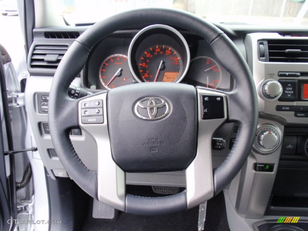 2011 Toyota 4Runner Limited Black Leather Steering Wheel Photo #90294187