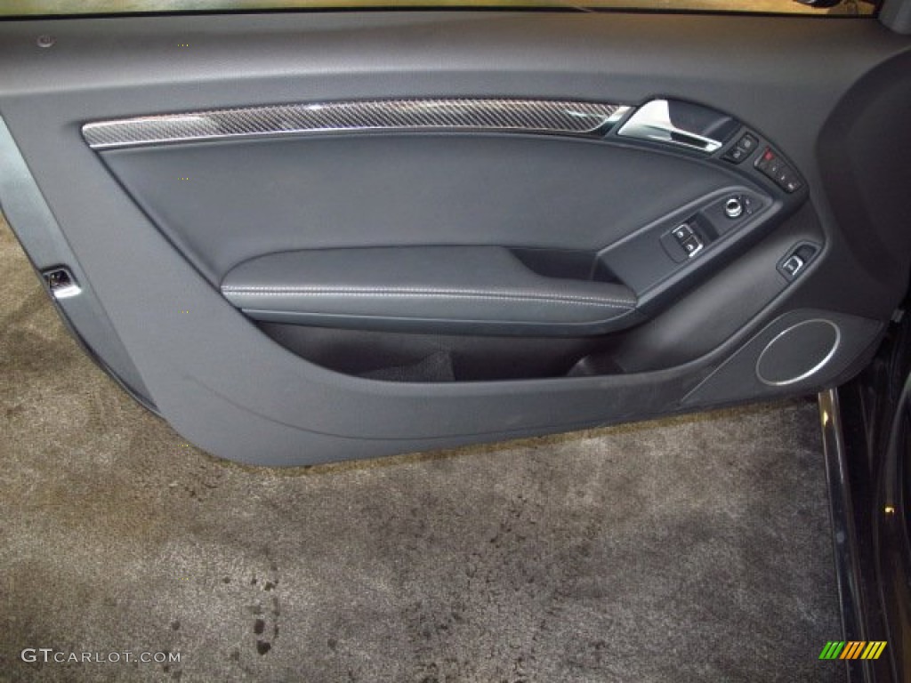 2014 Audi RS 5 Coupe quattro Black/Rock Gray Door Panel Photo #90296023