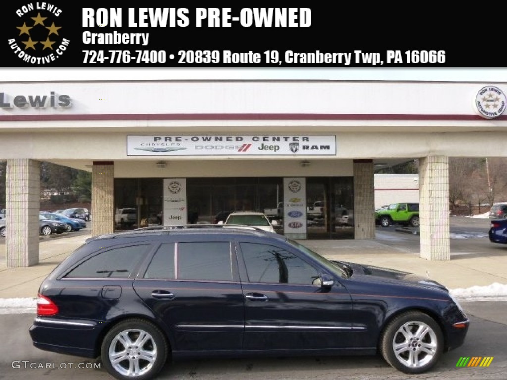 2005 E 500 4Matic Wagon - Midnight Blue / Stone photo #1