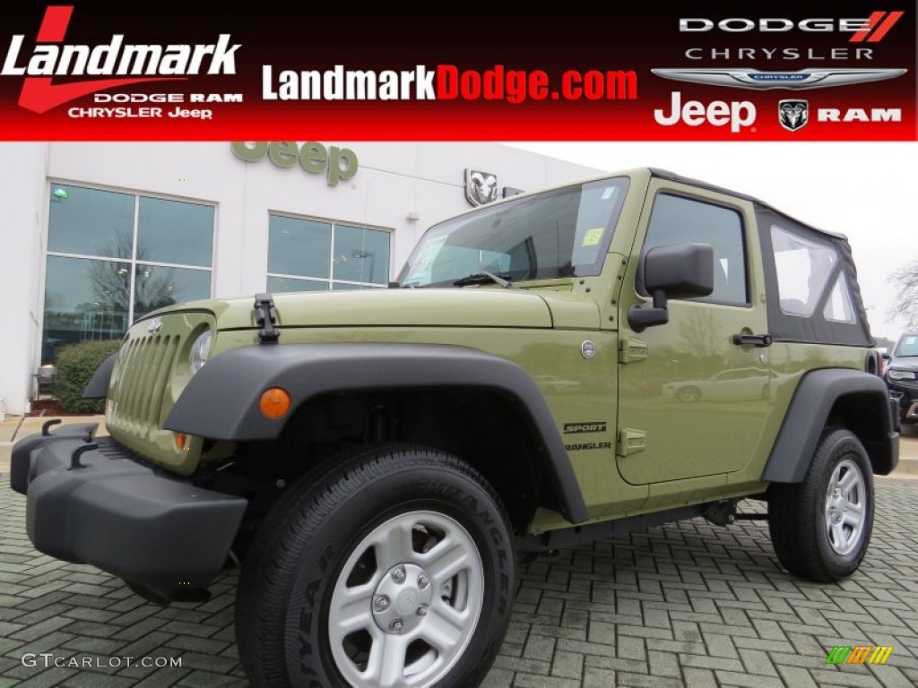 2013 Wrangler Sport 4x4 - Commando Green / Black photo #1