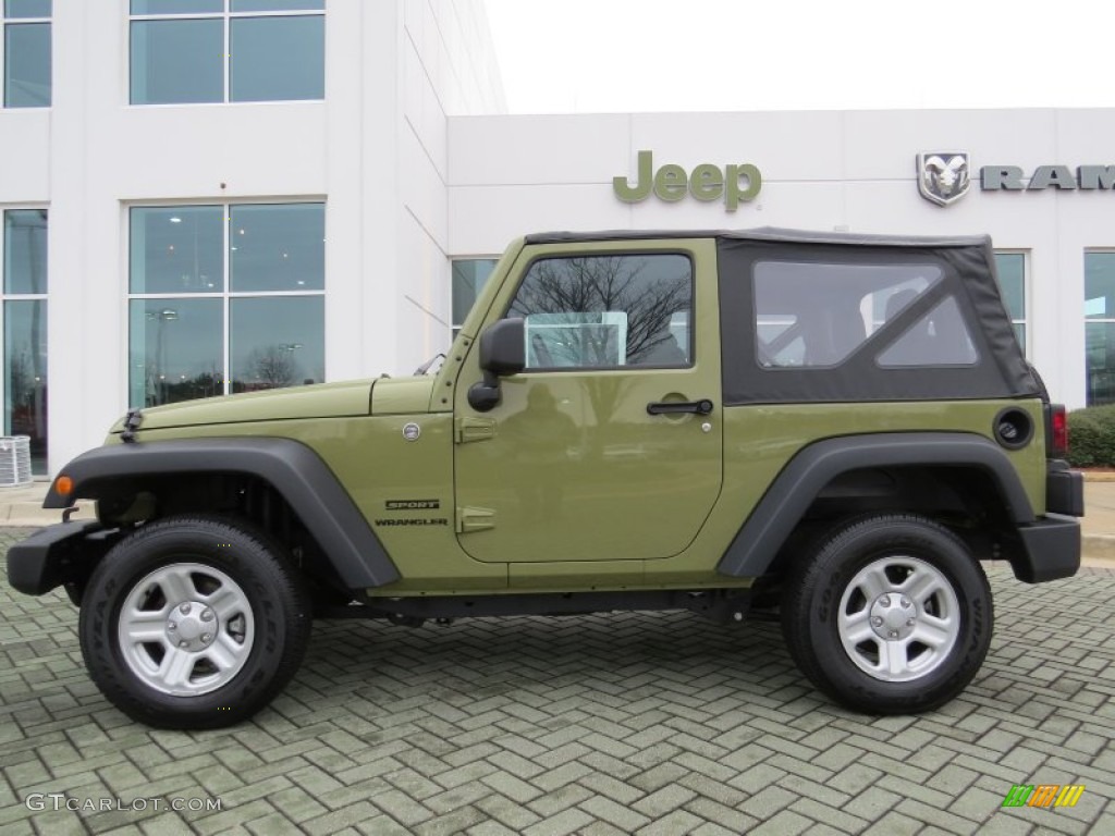 Commando Green 2013 Jeep Wrangler Sport 4x4 Exterior Photo #90302439