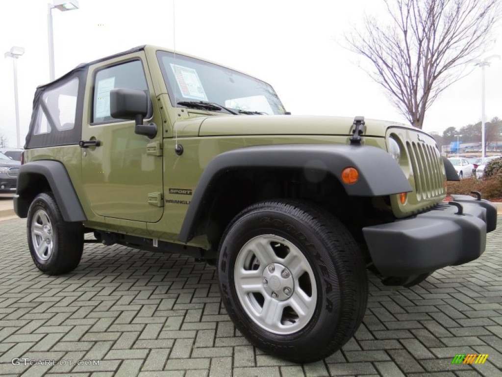 Commando Green 2013 Jeep Wrangler Sport 4x4 Exterior Photo #90302565