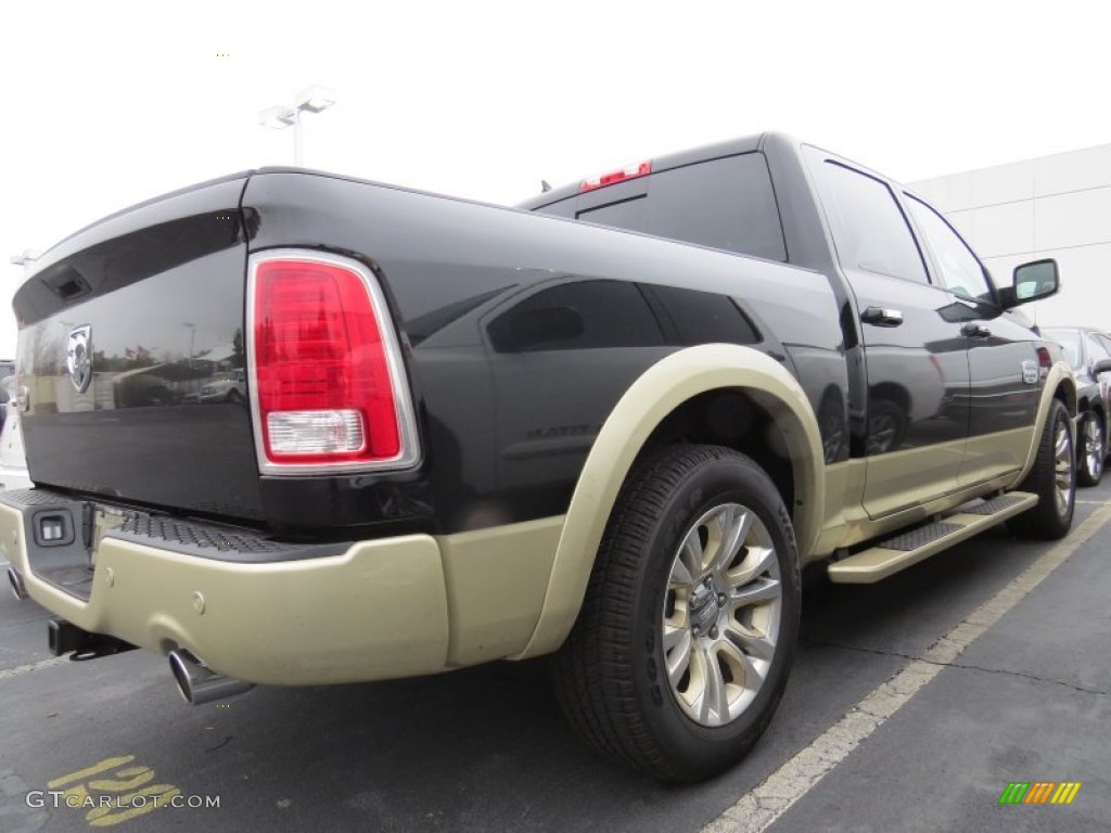 2014 1500 Laramie Longhorn Crew Cab - Black / Longhorn Canyon Brown/Light Frost photo #3