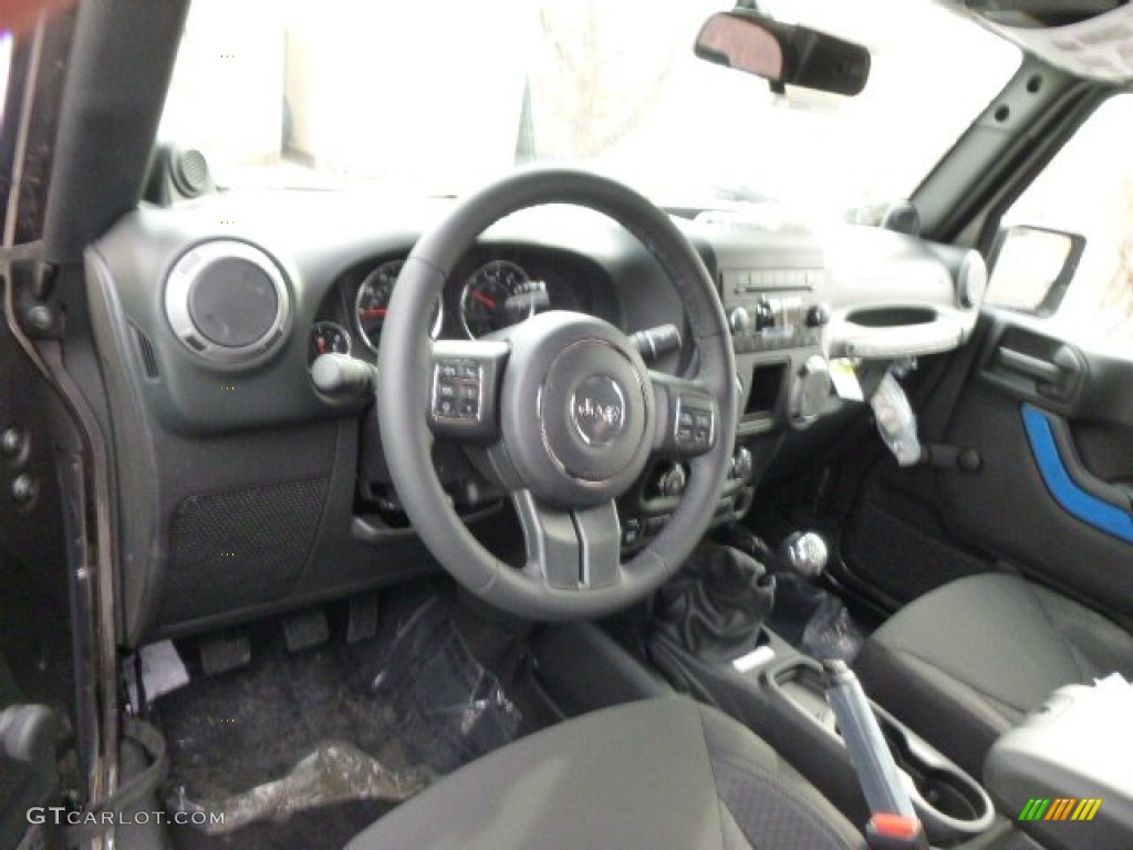 Black Interior 2014 Jeep Wrangler Willys Wheeler 4x4 Photo #90304863