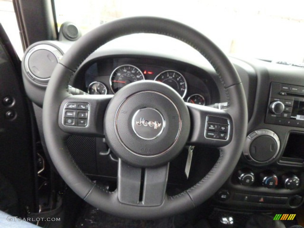 2014 Jeep Wrangler Willys Wheeler 4x4 Black Steering Wheel Photo #90304926