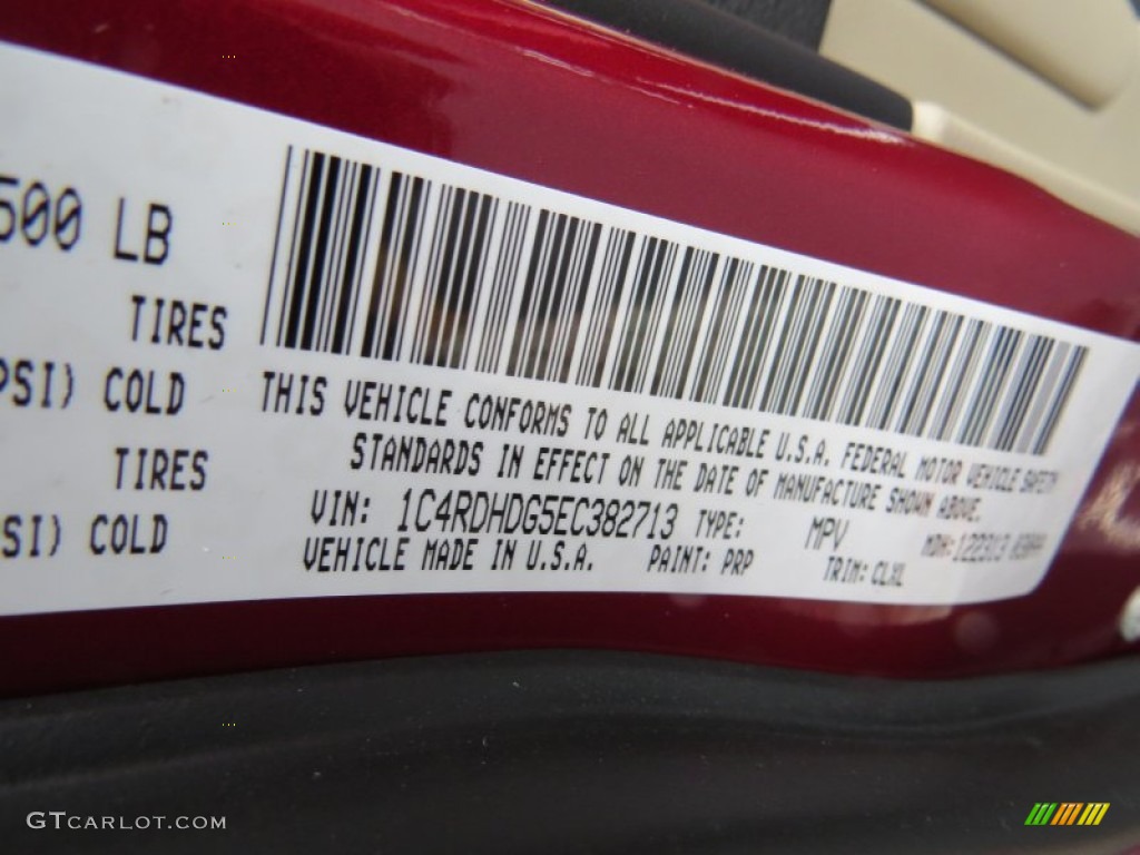 2014 Durango Color Code PRP for Deep Cherry Red Crystal Pearl Photo #90307542