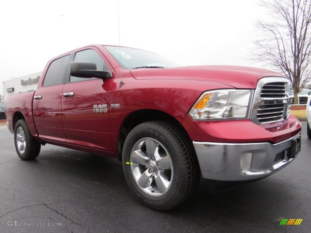 2014 1500 Big Horn Crew Cab - Deep Cherry Red Crystal Pearl / Canyon Brown/Light Frost Beige photo #4